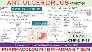 Ulcer Healing Drug amp AntiHelicobater Pylori Agent  Pharmacology of Anti Ulcer Agent  U1 L11 [upl. by Iain]