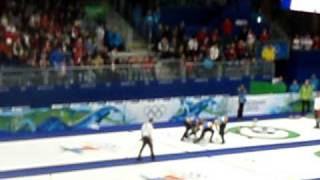 Sweden v US at Mens Curling  4 sweepers [upl. by Nalyac]