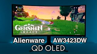 QD OLED UltraWide Genshin Impact Alienware AW3423DW Next Gen Monitor [upl. by Llenrub]