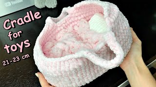 Crochet Cradle Bassinet for toys 2123 cm 89quot  Video Tutorial [upl. by Flodnar]