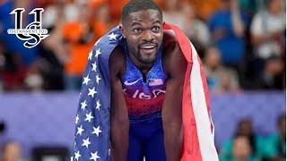 American Rai Benjamin finally gets gold in the 400meter hurdles He beat the worldrecord holder [upl. by Lledraw]