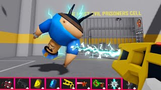 Play with ITEMS Barry Prison Run HARD MODE Roblox obby [upl. by Cristi443]