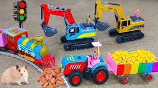 Diy tractor mini Bulldozer to making concrete road  Construction Vehicles Road Roller 80 [upl. by Avle]