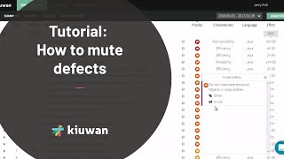 Kiuwan Code Analysis Tutorial How to Mute Defects [upl. by Ardnauq]