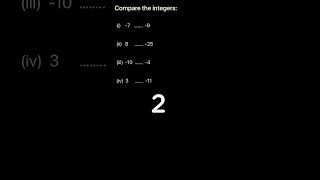 Compare Integers maths shorts quiz [upl. by Sikram]