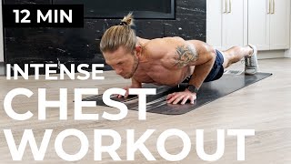 INTENSE CHEST WORKOUT AT HOME  12 MIN PUSH UP WORKOUT  30 DAY PUSH UP CHALLENGE [upl. by Gaylord339]