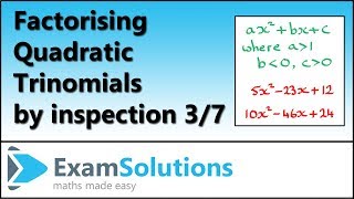 Factorising Quadratic Trinomials by Inspection 37 [upl. by Anek]