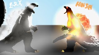 Godzilla Rex vs Heisei Godzilla Gemstone VS Heisei [upl. by Kalil897]