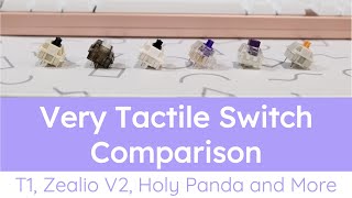 Very Tactile Switch Comparison T1Koala Dark JadeMoyu Black Zealio V2 Holy Panda and more [upl. by Eyllom]