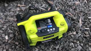 Using the Ryobi CIT1800G 18volt One  tyre inflator deflator [upl. by Aceber]