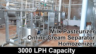 A Complete Pasteurizer unit with attached Online Cream Separator and Homozenizer 3000 LPH Capacity [upl. by Pufahl]