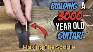 How To Make An Acoustic Guitar Ep 44 Making The Saddle Bridge Pins and Slots [upl. by Ashly]