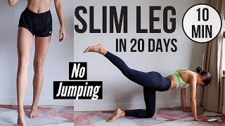 SLIM LEGS IN 20 DAYS 10 min No Jumping Quiet Home Workout  Emi [upl. by Paynter]