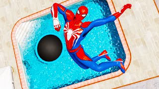 GTA 5 Ragdolls SPIDERMAN JumpsFails Euphoria Physics 98 [upl. by Yerxa405]