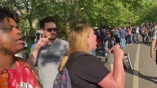 bloodfire nearly got into fight with visitor  Speakers corner [upl. by Ontine754]