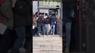 People seen shoving each other to get a job at LCBO in London ON [upl. by Berga]