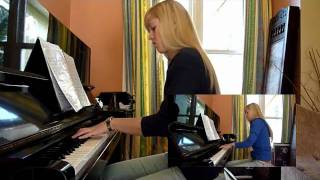 Lara plays Positive Force from VVVVVV as a piano duet with herself [upl. by Candi]