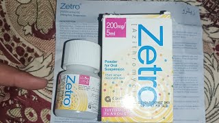 Zetro Syrup Uses  Zetro specifications  Azithromycin uses  Azithromycin ke fayde in hindhi [upl. by Onimixam999]