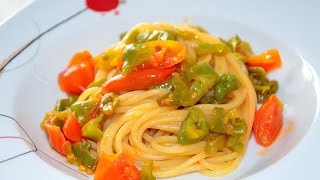 Spaghetti con friggitelli e pomodori ciliegini [upl. by Platt]