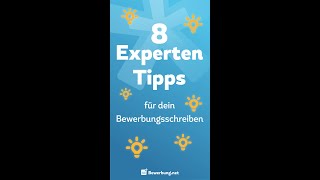 Bewerbungsschreiben  8 Experten Tipps shorts [upl. by Ocirderf]