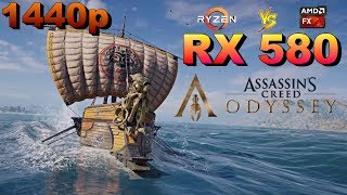 AC Odyssey AMD Fx 8350 vs Ryzen 5 2600x Rx 580 1440p Benchmark [upl. by Nnylyrehc]