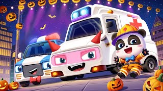 Fire Truck Police Car Ambulance at Halloween Party 🚒🚓🚑 Halloween  Kids Songs  BabyBus [upl. by Bazil237]