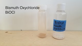 Making a Powdered Makeup form Bismuth Metal via Bismuth Oxychloride [upl. by Enneiluj]