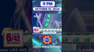 Lotto Result October 10 2024 9PM 642 Lotto Draw  PCSO Lotto Result Today pcsolottoresulttoday [upl. by Nosneh]