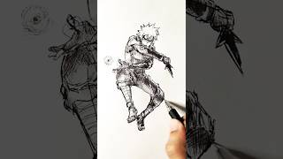 Speed drawing StickMan Yondaime 😳shorts anime drawing [upl. by Nnylf]