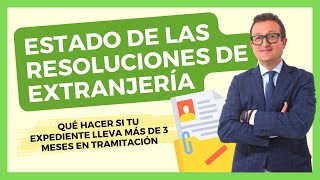 ESTADO DE LAS RESOLUCIONES DE EXTRANJERÍA 📁 ¿Más de 3 Meses en Espera Supone Realmente Rechazo [upl. by Nnyletak]