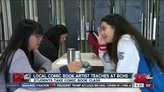 Local comic book artist teaches classes at BCHS [upl. by Assille611]