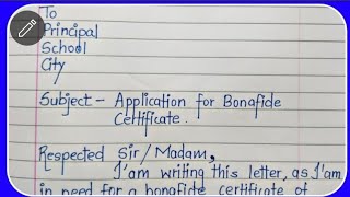 How to write Bonafide Certificate Application  Easy application for Bonafide in schoolcollege [upl. by Billy523]