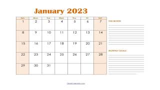 Printable Calendar 2023 with Holidays 2023 Calendar [upl. by Arlyn]