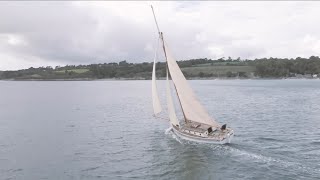 Gaff cutter Constance sailing on the Helford estuary [upl. by Llednor596]