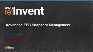 Advanced EBS Snapshot Management STG402  AWS reInvent 2013 [upl. by Sabino]