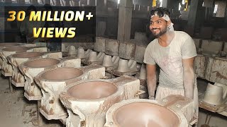 Ceramic Toilet Seat Manufacturing Process in Factory  How Commodes Made [upl. by Lenny]