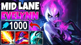 1000 AP EVELYNN MID LANE MAKES ENEMIES DISAPPEAR MAX BURST ONESHOT EVELYNN  League of Legends [upl. by Norret]