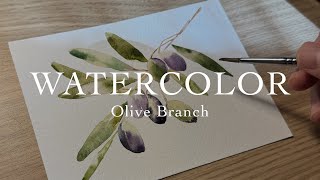 Olive Branch Watercolor painting Study [upl. by Enrica]