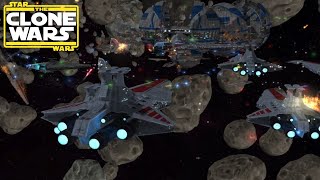 Epic Star Wars Clone Wars Space Battle [upl. by Macfadyn]