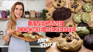 3 Vegane Lieblings Cookies  Protein Matcha und Schoko Cookies Rezept Mrs Flury [upl. by Nyleahcim]