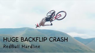 BACKFLIP CRASH at RedBull HARDLINE  Gaetan VIGE [upl. by Ellebana]