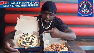 NEW 2 ROMANS PIZZA 🍕 FLAVORS  STEAK amp PINEAPPLE STEAK amp PIQUANTE PEPPERS review [upl. by Bertelli]