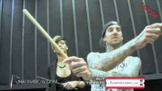 Rihanna Playing Drums with Travis Barker [upl. by Atnek]