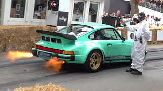 Streetlegal Porsche 930 TAG Turbo with Formula 1 Engine 15L V6 Turbo Sounds amp Flames [upl. by Nerrual540]