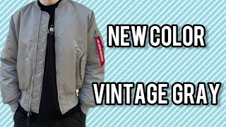 Бомбер Alpha Industries Vintage Gray MA1 Альфа 2023 [upl. by Gabe]