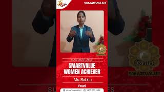 Ms BabitaPearl Smart Value Women Achiever smartvaluelimited smartvaluetraining [upl. by Mellar]