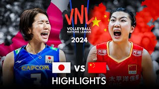 🇯🇵 JAPAN vs CHINA 🇨🇳  Highlights  Womens VNL 2024 [upl. by Einniw590]