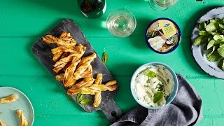 Jamon amp Manchego Cheese Dipping Straws with Cheese amp Chive Mint Dip [upl. by Seiter]