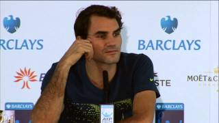 Interview Roger Federer Loses to Rafael Nadal in London [upl. by Akemrehs]