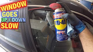 Window dont go up and do properly quick solution to lubricate and fix with WD40 [upl. by D'Arcy]